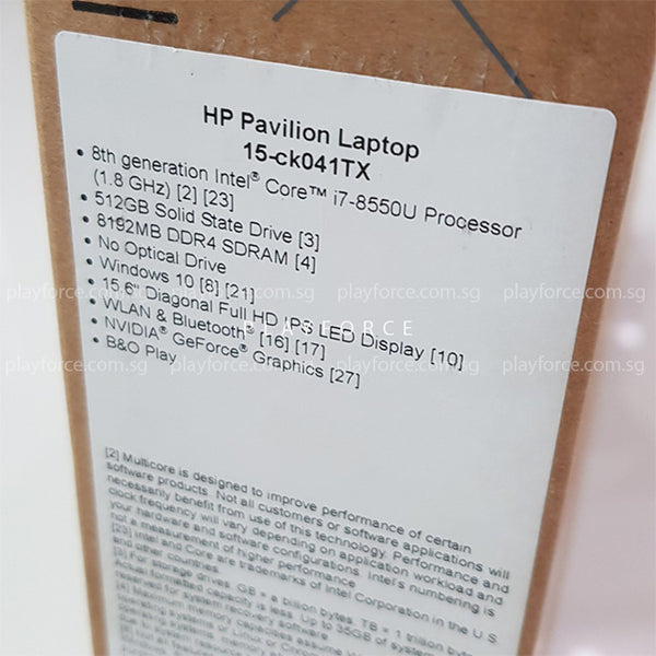 PAVILION 15 (i7-8550, 512GB SSD, 15-inch)(Brand New)